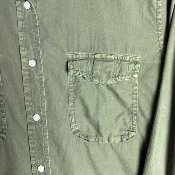 Vince Women’s Button Down Long Sleeve Top Army Green Pockets Women's Size M - Picture 4 of 13